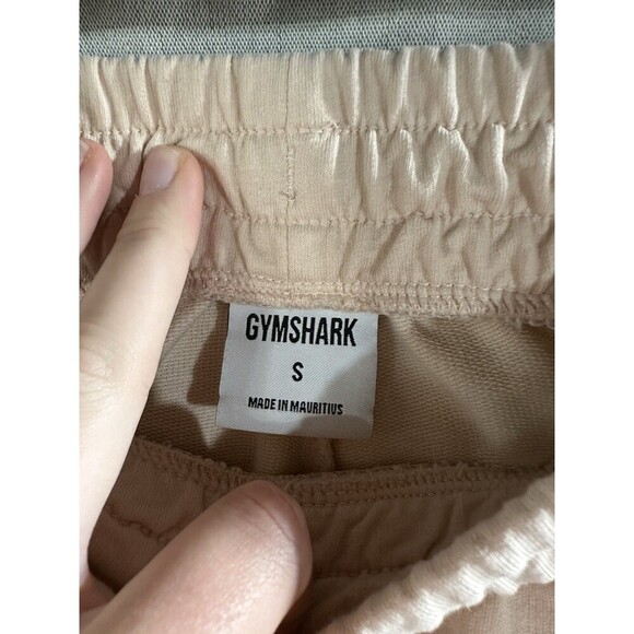 Gymshark Womens S Training Joggers Terry Pants Beige Blush Pink Pockets - Picture 6 of 8